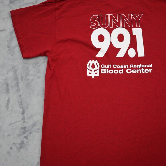 Gildan Shirt Mens M Red Crew Neck Short Sleeve Heavy Cotton Blood Donor Tee - Picture 14 of 16